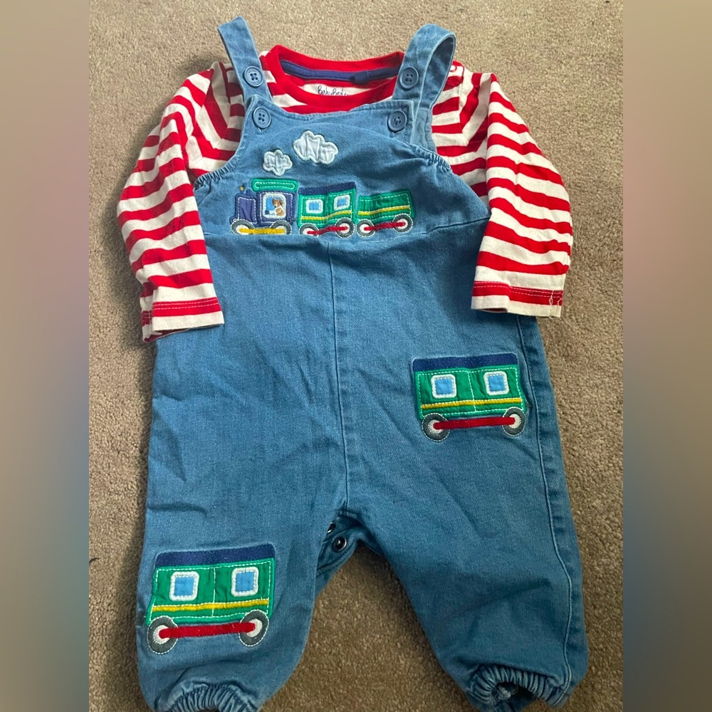Baby Boden Overalls and Shirt Set